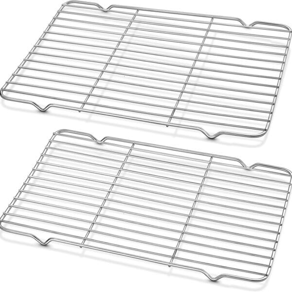 Cooling Rack and Baking Rack with Stainless Steel, 2 - Pack 10 x 15 Inches Heavy Duty Cooling Racks for Cooking and Baking, Sturdy Cookie Cooling Rack, Easy to Clean Oven & Dishwasher Safe