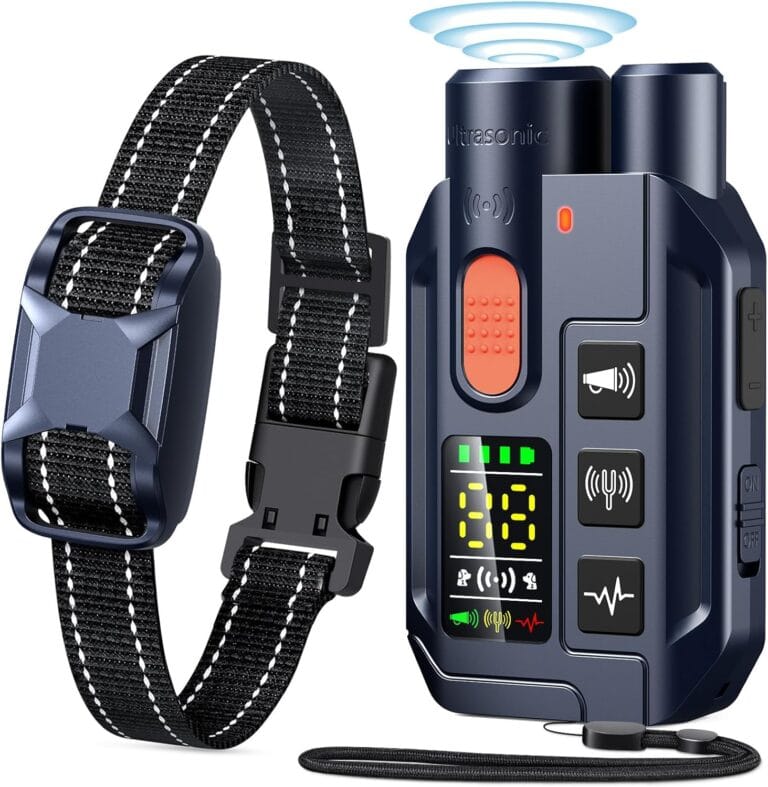 2 in 1 Dog Shock Collar &Dog Bark Deterrent Devices,4200FT Dog Training Collar with Remote, E Collar with Adjustable Beep, Vibration and Shock, IP67 Waterproof,50FT Ultrasonic(1-3L) Control Range