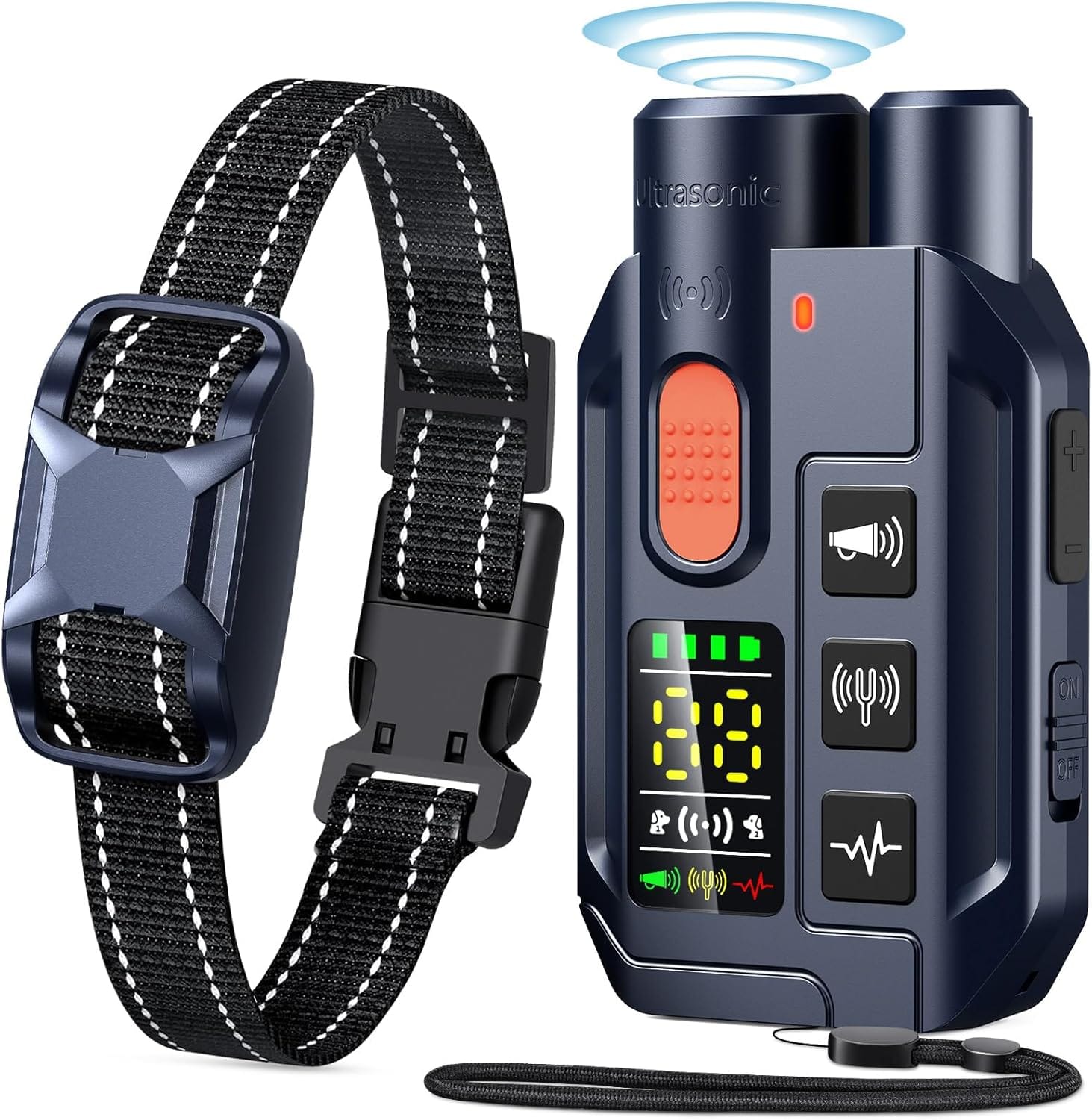 2 In 1 Dog Shock Collar &Dog Bark Deterrent Devices,4200FT Dog Training Collar With Remote, E Collar With Adjustable Beep, Vibration And Shock, IP67 Waterproof,50FT Ultrasonic(1 3L) Control Range 2 in 1 Dog Shock Collar &Dog Bark Deterrent Devices,4200FT Dog Training Collar with Remote, E Collar with Adjustable Beep, Vibration and Shock, IP67 Waterproof,50FT Ultrasonic(1-3L) Control Range