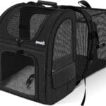 Pecute Cat Carrier Backpacks, Expandable Cat Backpack with Breathable Mesh, Pet Carrier Backpack for Cats Small Dogs Puppies Up to 18 Lbs, Dog Carrier Backpack Great for Travel Hiking Camping Outdoor