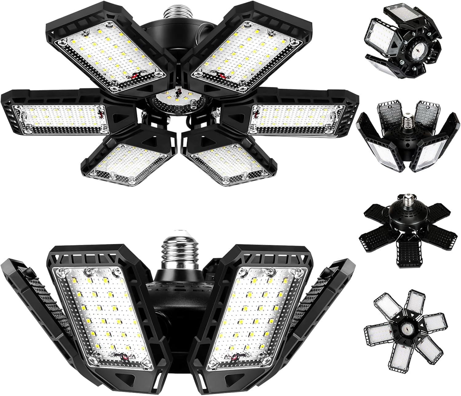LED Garage Lights Bulb 2 Pack 180W 18000LM 6500K Led Shop Light With 6 Plus 1 Deformable Panels Basement Barn Ceiling Lights For E26/E27 LED Garage Lights Bulb 2 Pack 180W 18000LM 6500K Led Shop Light with 6 Plus 1 Deformable Panels Basement Barn Ceiling Lights for E26/E27