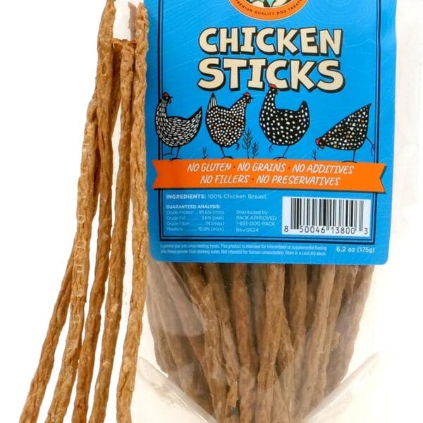 Chicken Sticks for Dogs - Dehydrated Chicken Jerky Treats. Single Ingredient Made and Sourced in America - High Protein, Low Fat - Crunchy Treat Sticks - 6.2oz