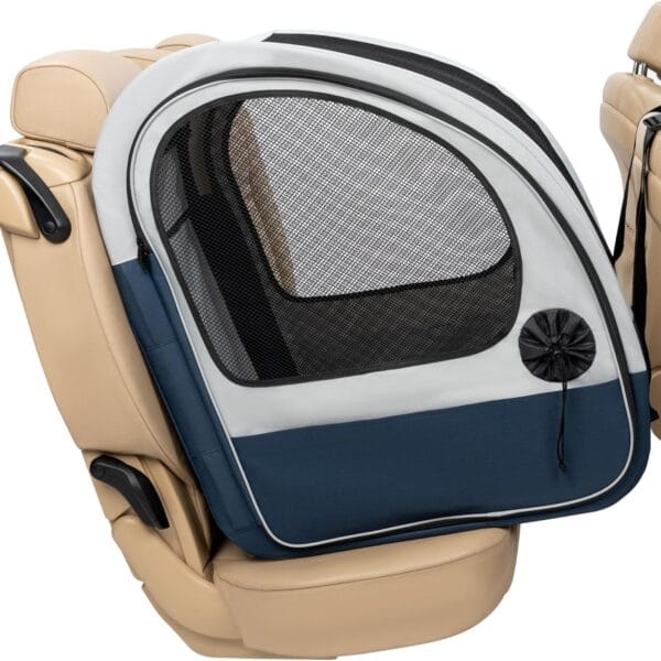 PetSafe Happy Ride Collapsible Travel Crate - Safe Travel Containment with Heavy Duty Aluminum Frame, Mesh Windows, Convenient Storage Pockets & Secure Seat Belt Access - Road Trip Crate