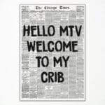 mifyuibytr Hi MTV, Welcome To My Crib Newspaper Canvas Wall Art, Vintage Black and White News Poster, Trendy 70's Room Aesthetic Poster for Wall, Typography Print Art for Bedroom 12x16in Unframed