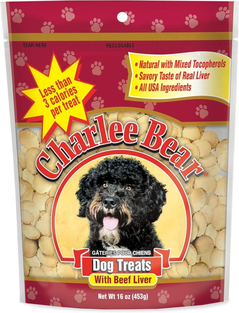 Charlee Bear Original Crunch Dog Treats, Beef Liver, 16 Ounce Resealable Bag, Low Calorie Training Treats For Dogs, Limited Ingredient, Healthy, Crunchy Dog Snacks, Made in USA