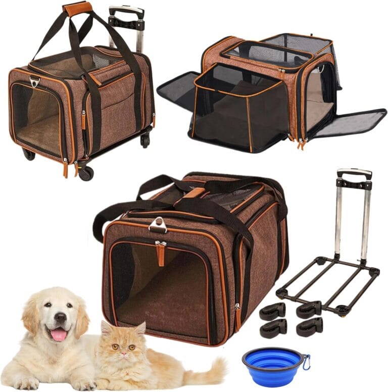Airline Approved Pet Carrier with Detachable Wheels – Soft-Sided, Expandable, Durable – Perfect for Cats, Small & Medium Dogs