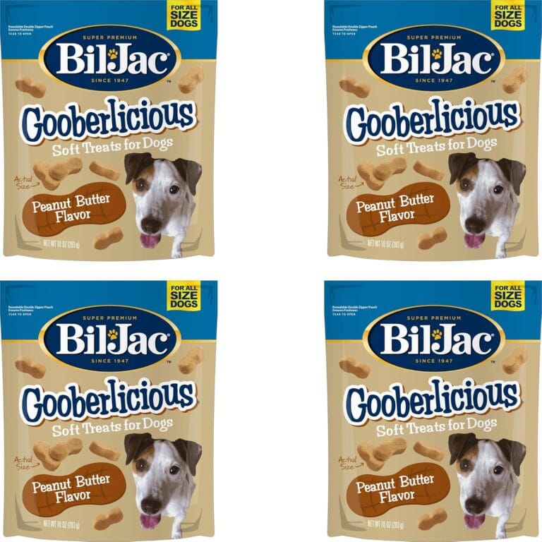 Bil-Jac Gooberlicious Soft Treats for Dogs, Peanut Butter Flavor, Made with Real Chicken Liver, 10oz (4-Pack)