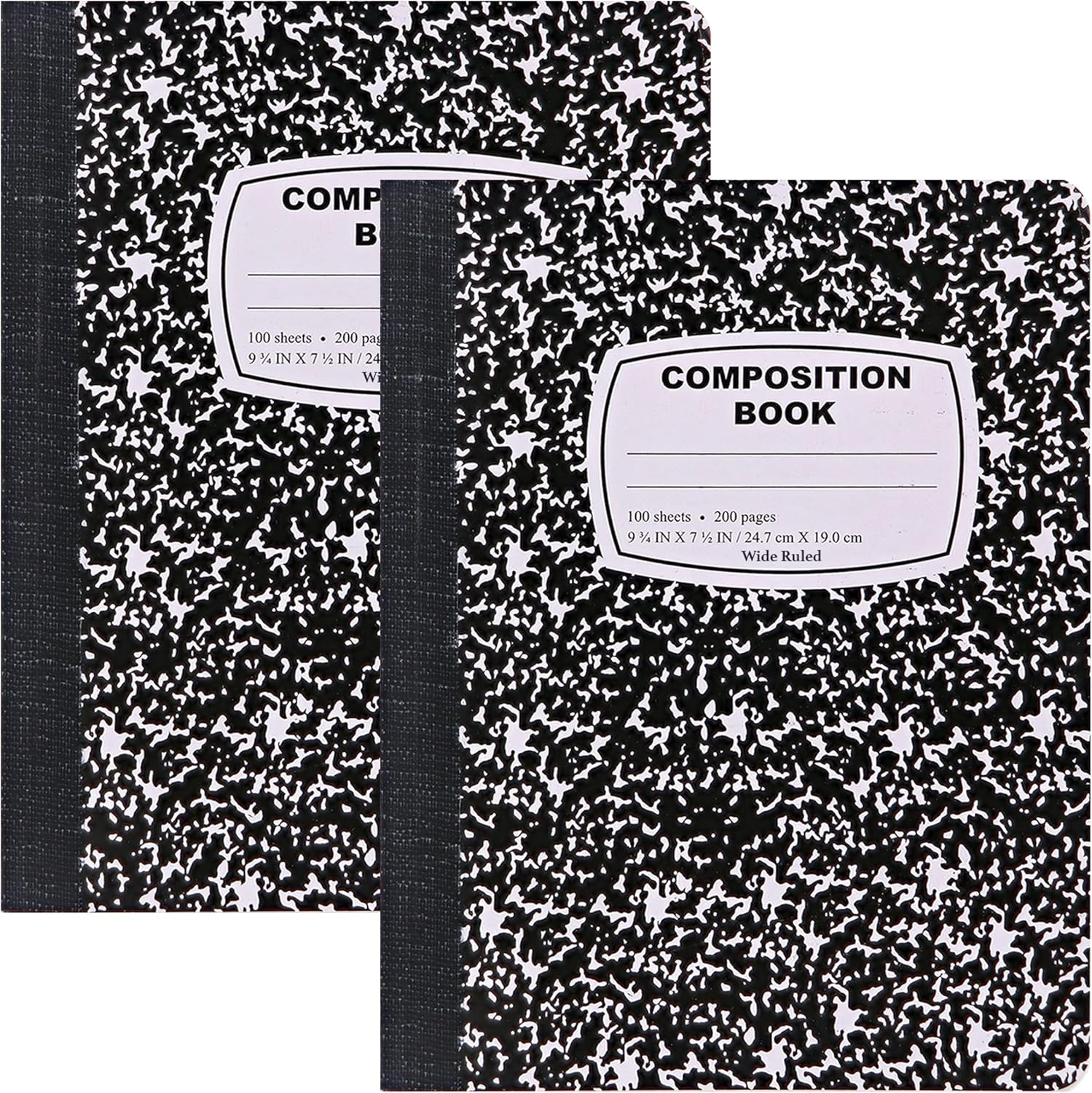 Emraw Composition Notebook Wide Ruled (2 Pack) Hard Cover Marble Composition Notebook, 100 Sheets, Wide Ruled Composition Notebooks, White Paper Composition Books, Black And White Composition Notebook. Emraw Composition Notebook Wide Ruled (2 Pack) Hard Cover Marble composition notebook, 100 Sheets, Wide Ruled Composition Notebooks, White Paper Composition books, Black and white composition notebook.