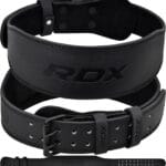 RDX Weight Lifting Belt Gym Fitness, Cowhide Leather, 4 6 Padded Lumbar Back Support, 10 Adjustable Holes, Weightlifting Powerlifting Bodybuilding Deadlift Squat Workout Strength Training, Men Women