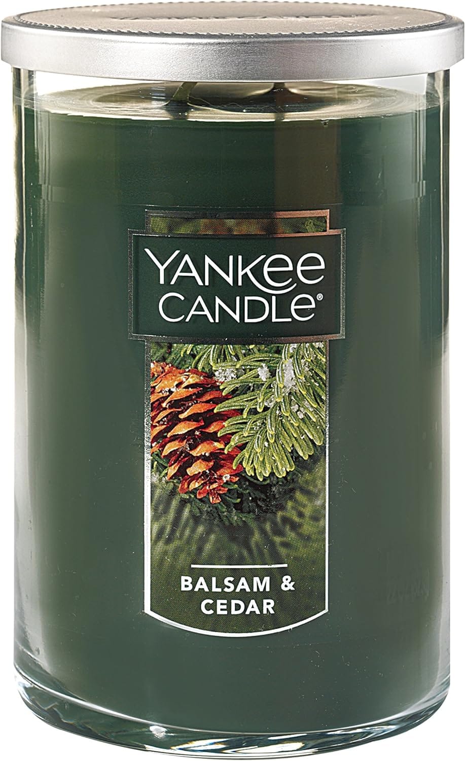 Yankee Candle Balsam & Cedar Scented, Classic Large 22oz Dual Wick Tumbler Candle, Over 75 Hours Burn Time, Ideal For Holiday Season & Gifting Yankee Candle Balsam & Cedar Scented, Classic Large 22oz Dual-Wick Tumbler Candle, Over 75 Hours Burn Time, Ideal for Holiday Season & Gifting