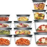 Rubbermaid 28-Piece Clear/Grey Food Storage Containers, Premium Snap Bases, and Various Size Lids, Perfect for Meal Prep, Leftovers, and Dishwasher Safe