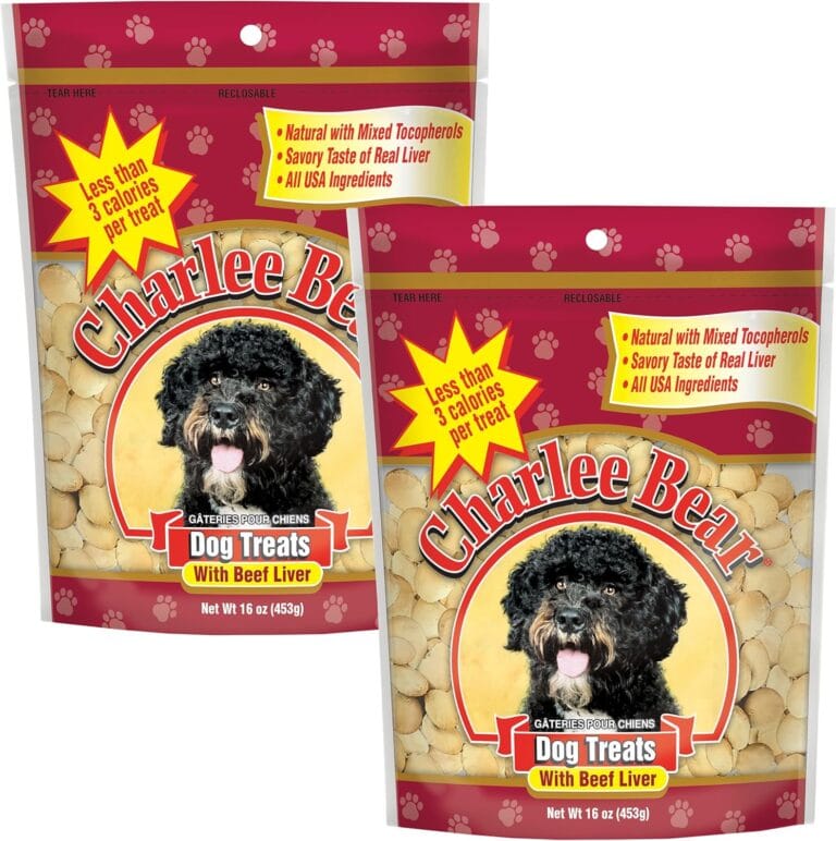 Charlee Bear Original Crunch Beef Liver Dog Treats, 16 oz (2-Pack) - Made in The USA, Natural Training Treats for Dogs