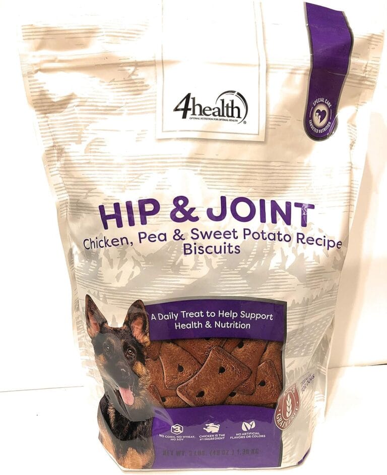 4health Tractor Supply Company Hip & Joint Chicken Pea Sweet Potato Recipe Biscuits Treats Grain Free, 3 Pound Bag