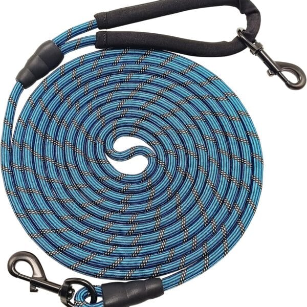BTINESFUL Long Dog Leash, 10/15/20/30/50FT Dog Training Leash with Soft Handle, Reflective Heavy Duty Rope Dog Lead for Medium Large Dogs Outside Play, Camping (3/8" x 10ft, Blue)