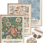 UPWOIGH Framed Wall Art, William Morris Wood Canvas Wall Art,16x12in Cotton Pattern Vintage Poster Wall Decor Aesthetic for Living Room Bedroom, Morris Art-framed-41, 16x12in