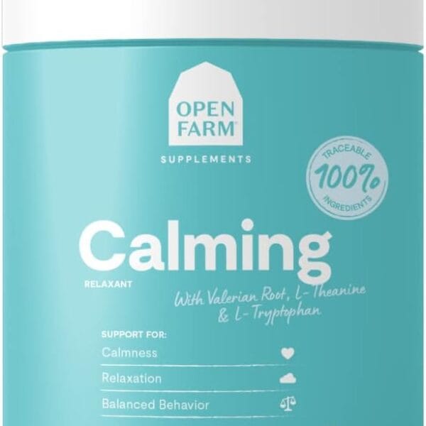 Open Farm Calming Chews, Dog Supplement, Dog Vitamins, Promote Calmness and Reduce Anxiousness Using Traceable and Vet-Approved Ingredients, 12.7 oz, 90 Count