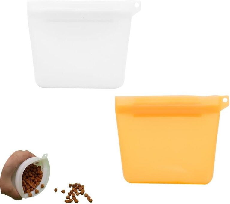 2 Pack Dog Treat Pouch Mini Training Bag with Closure Seal Clip 4oz Silicone Waterproof Pouches Carrier Dispenser for Puppy Small Dogs Pet Snack Leash Attachement