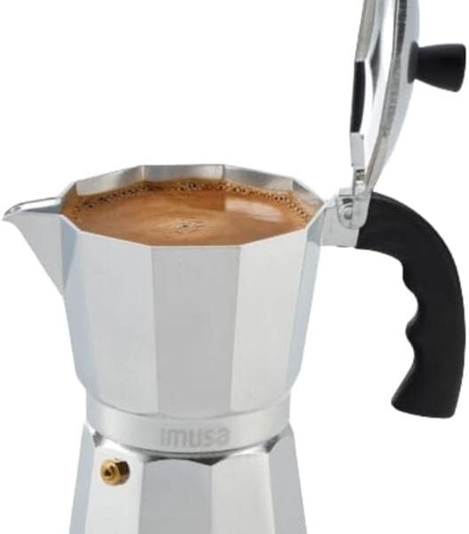 Imusa USA Aluminum Stovetop 6-cup Espresso Maker (B120-43V), Silver