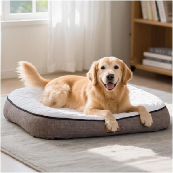 Ultra-Luxury Dog Bed, Comes with Two Kinds of Removable Cushions, Warm in Winter and Cool in Summer, Wear-Resistant and Tear-Resistant Supportive Pet Sofa with Non-Slip Bottom, 35inch