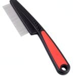 Yumflan Flea Comb with Rubber Handle, Fine Teeth Grooming Comb for Dogs & Cats (Red)