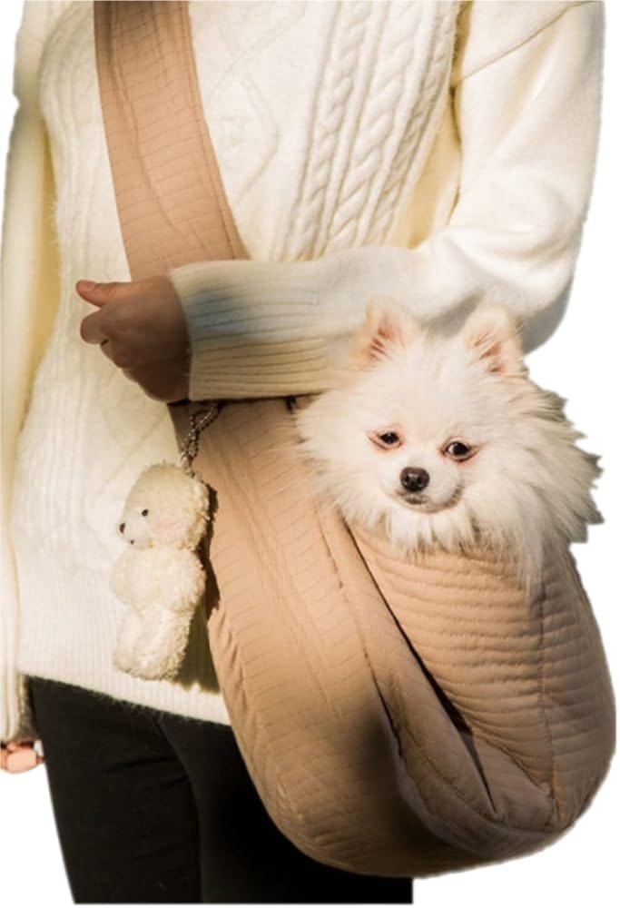 Small Puppy Sling Bag Dog Sling Carrier Adjusatable Shoulder Bag Hands Free Sling Carrier Portable Outing for Small Dogs Cats Puppy(Under 10 lbs)