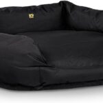 K9 Ballistics Tough Ripstop Oval Bolster Dog Bed, Calming Round Den Shape, Scratch Resistant, Machine Washable - Small, Black Ripstop