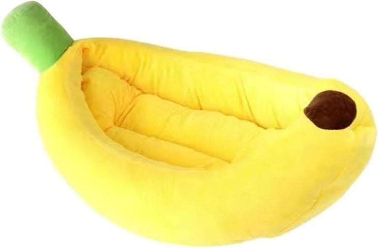 Dog & Cat Bed for Indoor Cats Relaxing Banana Mattress Fluffy Pet Mattress Waterproof Memory Foam Pet Bed with Sides Suitable for Small and Medium-Sized Dogs and Cats Guinea Pig Bed (Small)