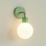 Wireless Wall Sconce (Shark Tank) Rechargeable & Dimmable LED Light w/App Control & Damage-Free Install, Moveable Modern Ambient Lighting for Elegant Home & Bedroom Decor | Sage Green