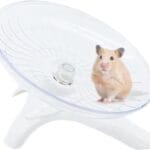 Hamster Flying Saucer Silent Running Exercise Wheel for Hamsters, Gerbils, Mice,Hedgehog and Other Small Pets Silent Running Wheel Hamster Wheel (White)