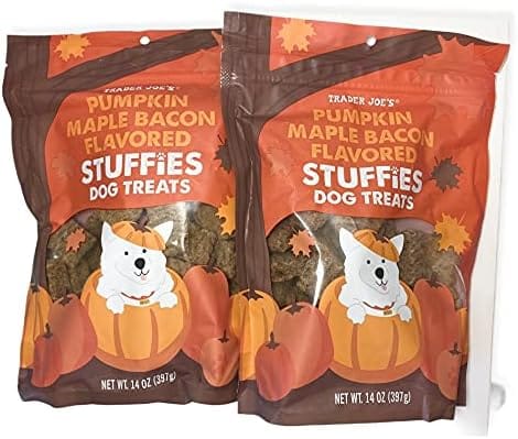 Trader Joe's Pumpkin Maple Bacon Flavored Stuffies Dog Treats (Pack of 2)
