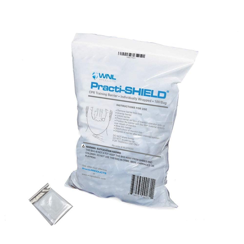 WNL Products WL3100IW CPR Practi-Shield Manikin Training Protectors Individually Wrapped - 100 Shields WNL Products WL3100IW CPR Practi-Shield Manikin Training Protectors Individually Wrapped - 100 Shields
