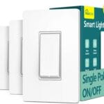 TREATLIFE Smart Light Switch Single Pole Works with Alexa, Google Home and SmartThings, 2.4GHz WiFi Timer Smart Switch, Neutral Wire Required, No Hub Required, FCC Listed, 4 Pack