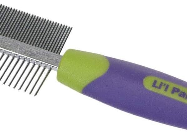 Coastal Pet Li'l Pals Double-Sided Dog Comb - Tick & Flea Comb - Dog Grooming Brush for Small Breeds & Puppies - One Size