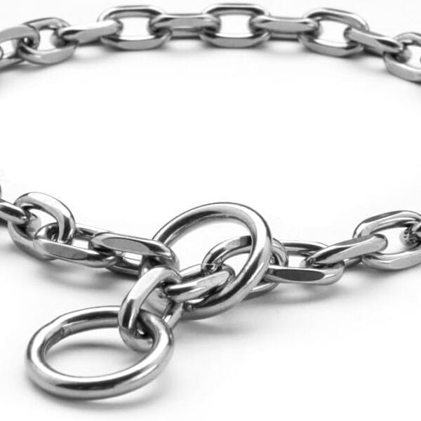 keel-Shaped Dog Choke Collar with a Sliding P-Chain and a Stainless-Steel Weather-Resistant Training Choke Collar, Suitable for Small, Medium, and Large Dogs. (X-Large24in x 4mm(Neck max 22in))