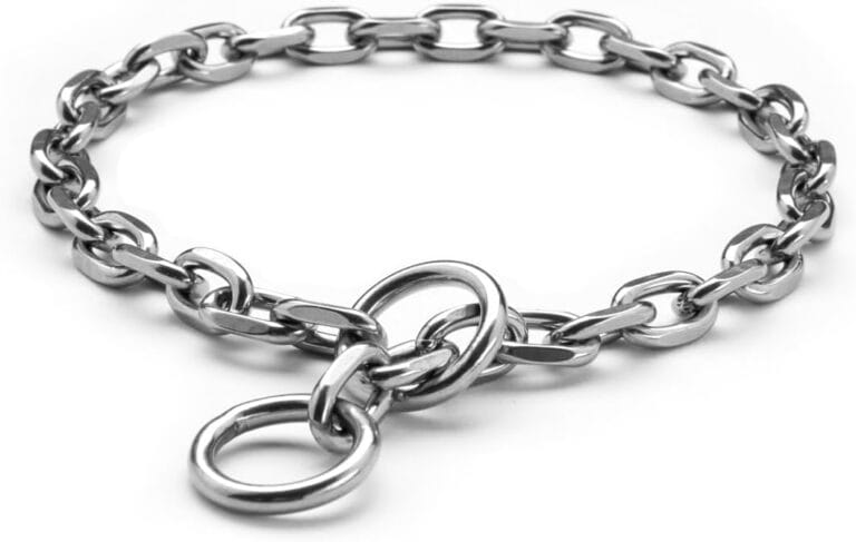 keel-Shaped Dog Choke Collar with a Sliding P-Chain and a Stainless-Steel Weather-Resistant Training Choke Collar, Suitable for Small, Medium, and Large Dogs. (X-Large24in x 4mm(Neck max 22in))