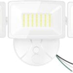Onforu 75W Flood Lights Outdoor, 7000LM Brightness Security Lights Switch Controlled, 3 Adjustable Heads, IP65 Waterproof, 6500K Wall Mount Exterior LED Flood Light