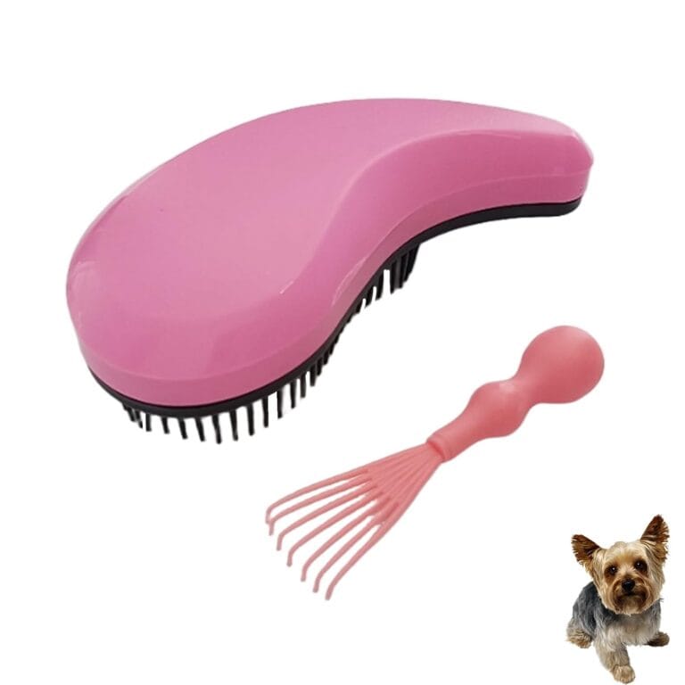 Puppy Brush for Small Dogs - Soft Dog Brush - Perfect Yorkie, Shih Tzu, Maltipoo & Maltese Grooming - Gentle Hair Remover for Easy Pet Grooming at Home (Pink)