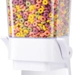 Cereal Dispenser Countertop with lids, 5L Organization and Storage Containers for Kitchen and pantry, Plastic Containers for food, Cereal, Rice, Beans, Grains, Nuts, Oatmeal, Pet food, White, 1Pc