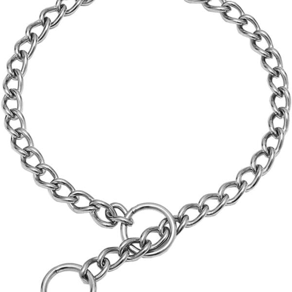 SGODA Chain Dog Training Choke Collar, 304 Stainless Steel, Total Length 20 in, 2.5 mm