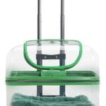 Hard Pet Carrier with Wheels, Pet Carrying Case with Clear Window, Large Cat Travel Carrier for Pets up to 22 Lbs(Green)