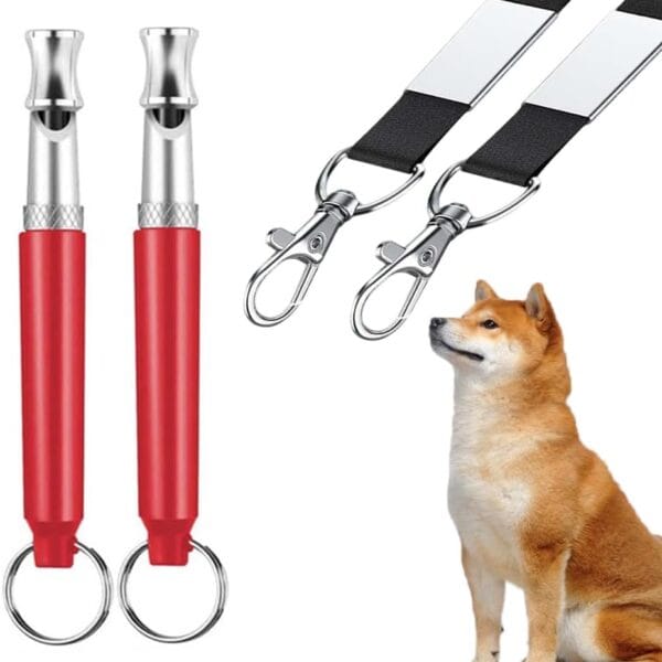 Professional Dog Training Whistles to Call Your Dogs, Whistles to Make Dogs Come to You, Adjustable Ultrasonic Silent That Only Dogs Can Hear, Pet Training Whistle with Lanyard for Recall (Red)