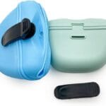 2 Pcs Silicone Dog Treat Pouch,Portable Dog Training Pouch for Treats with Magnetic Closure and Clip,Snacks and Treats to Take Along With Your Dog When Walking(Sky Blue + Light Green)