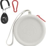 WALLFID Silicone Dog Treat Pouch Small Bag,with Pet Training Clicker,Walking Bag for Dog and Cat, Pocket Size, Easy to Clean, Odorless, Zipper Design,Moisture-Proof,Travel Walking Bag.(Light Grey)