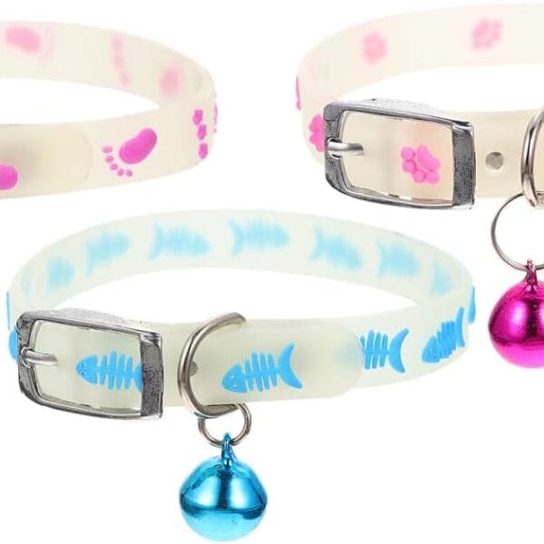 Fluorescent Pet Collar 3Pcs Light up Adjustable Anti-Lost Collars for Cats and Dogs - Perfect for Nighttime Safety and Special Occasions