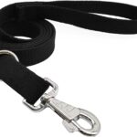 6ft Heavy Duty Tactical Dog Leash, Military Style Thick Cotton Strong K9 Dog Leash for Outdoor Walking Hunting Hiking, Black