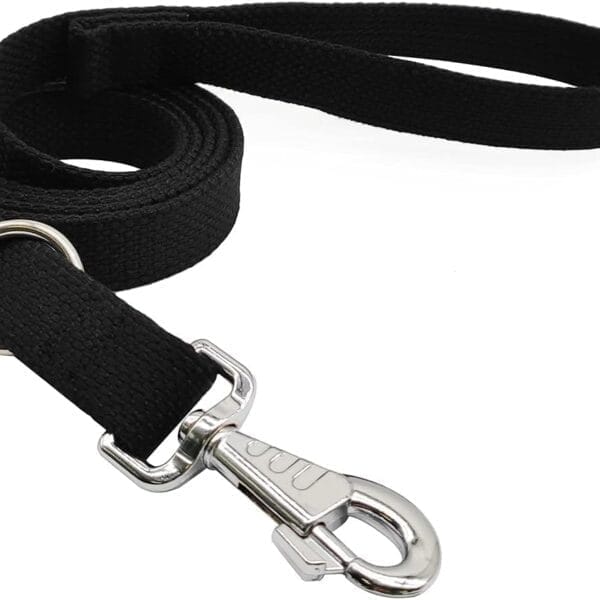 6ft Heavy Duty Tactical Dog Leash, Military Style Thick Cotton Strong K9 Dog Leash for Outdoor Walking Hunting Hiking, Black