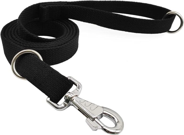 6ft Heavy Duty Tactical Dog Leash, Military Style Thick Cotton Strong K9 Dog Leash for Outdoor Walking Hunting Hiking, Black