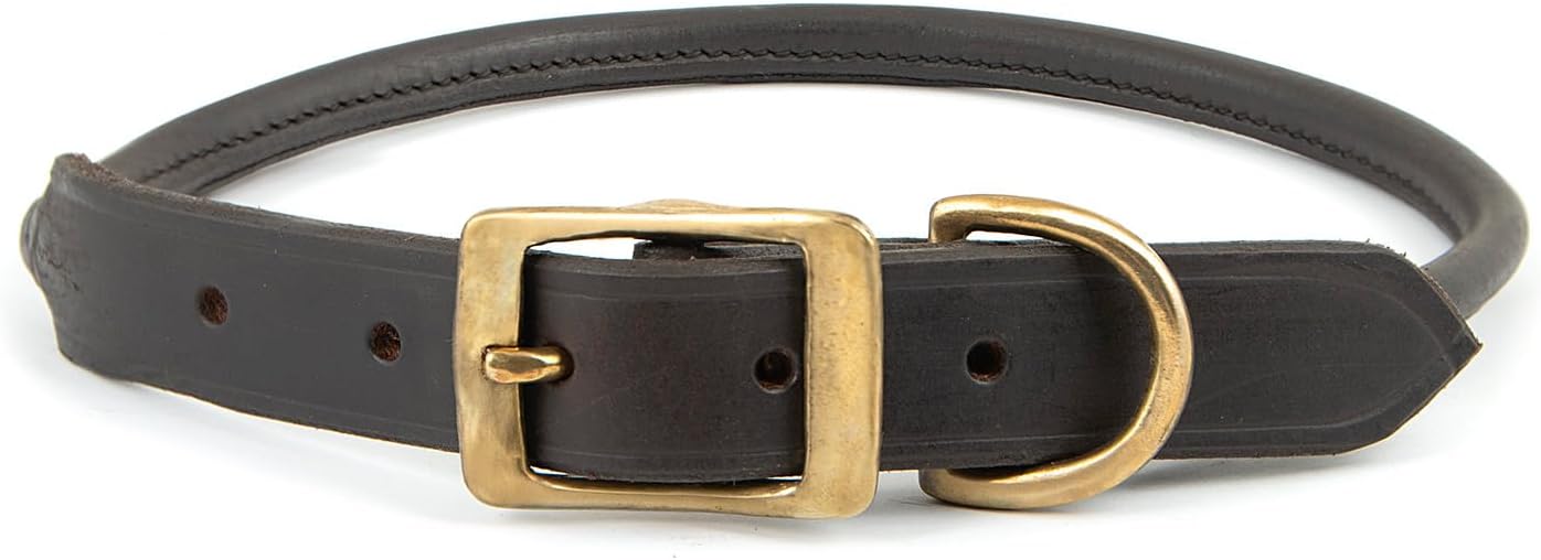 Jeffers Pet Rolled Leather Dog Collar, Chestnut Brown, Soft Adjustable Pet Collar with Solid Brass Hardware, Safe & Stylish for Small Medium Large Dogs, Prevents Fur Matting - 1" W x 25" L Jeffers Pet Rolled Leather Dog Collar, Chestnut Brown, Soft Adjustable Pet Collar with Solid Brass Hardware, Safe & Stylish for Small Medium Large Dogs, Prevents Fur Matting - 1" W x 25" L
