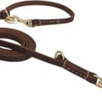 Multi Function 8ft Leather Dog Leash, Genuine Leather Hands Free Leash for Small, Medium and Large Dogs