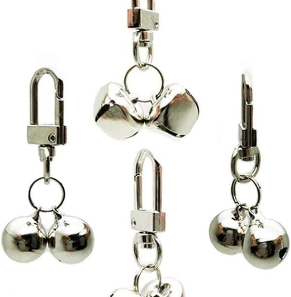 FAMOORE 4 PCS Pet Small Bells for Collar, Pet Ornament, Bell Training Pendants Jewelry for Pet Cat Dog Necklace Collar